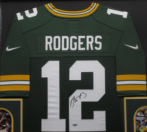 Green Bay Packers Aaron Rodgers Signed Jersey Framed & Matted with FANATICS Authentic COA