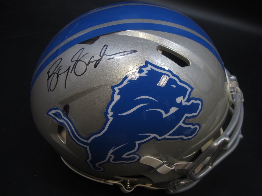 Detroit Lions Barry Sanders Signed Full Size Speed Replica Helmet with Scwartz Sports Hologram & JSA COA