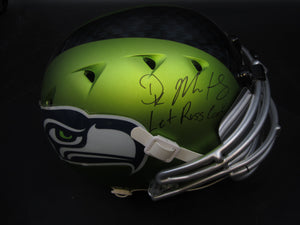 Seattle Seahawks DK Metcalf Signed Full Size Schutt DNA Authentic Green Alternate Helmet with Let Russ Cook Inscription & MILL CREEK COA