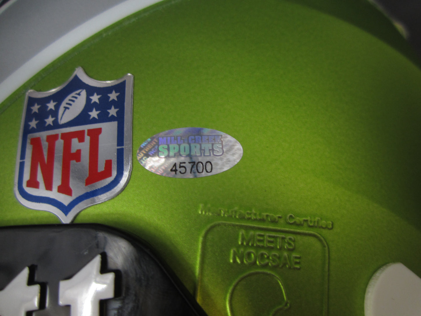 Seattle Seahawks DK Metcalf Signed Full Size Schutt DNA Authentic Green Alternate Helmet with Let Russ Cook Inscription & MILL CREEK COA