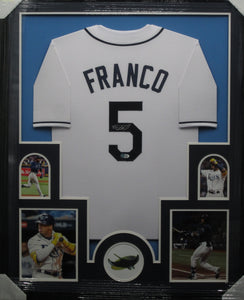 Tampa Bay Rays Wander Franco Signed Jersey Framed & Matted with BECKETT COA