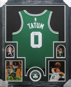 Boston Celtics Jayson Tatum Signed Jersey Framed & Matted with FANATICS Authentic COA