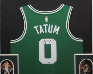 Boston Celtics Jayson Tatum Signed Jersey Framed & Matted with FANATICS Authentic COA