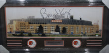 Load image into Gallery viewer, Cleveland Browns Bernie Kosar Signed Panoramic Municipal Stadium Color Photo Framed &amp; Matted with CAS COA