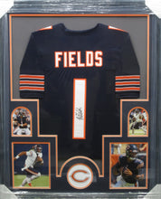 Load image into Gallery viewer, Chicago Bears Justin Fields Signed Jersey Framed &amp; Matted with JSA COA