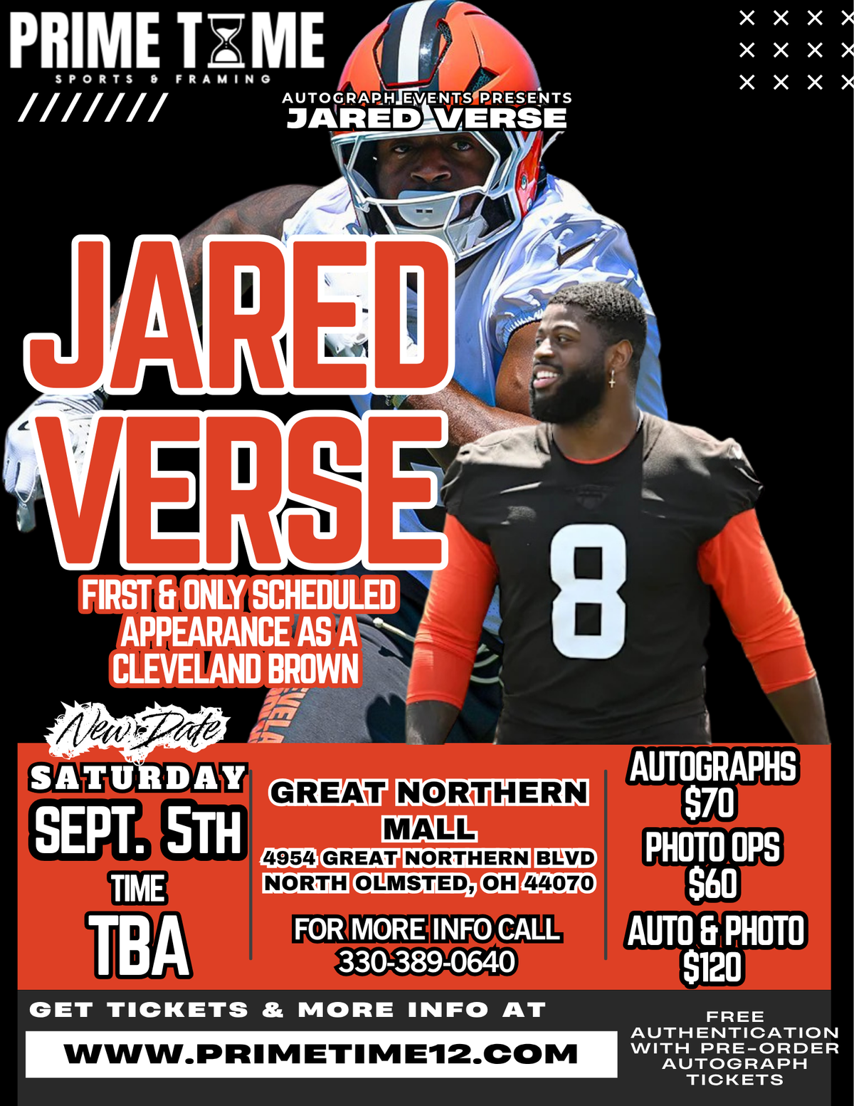 Mail-in or Drop off for Jared Verse Autograph Signing