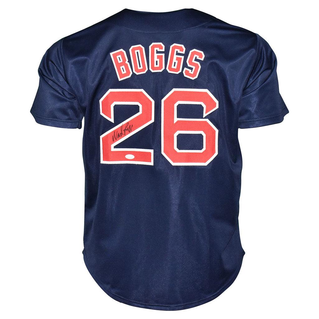Boston Red Sox Wade Boggs Hand Signed Autographed Custom Blue Jersey JSA COA