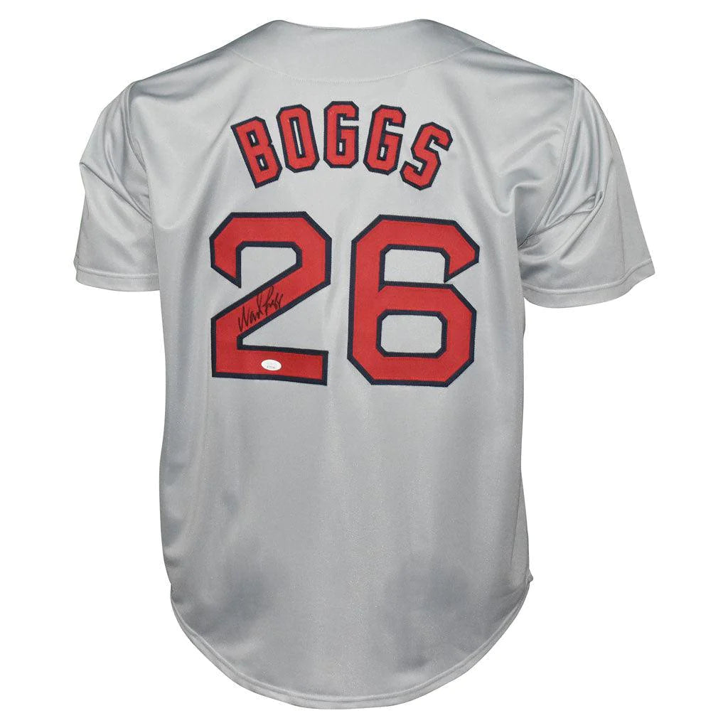 Boston Red Sox Wade Boggs Hand Signed Autographed Custom White Jersey JSA COA