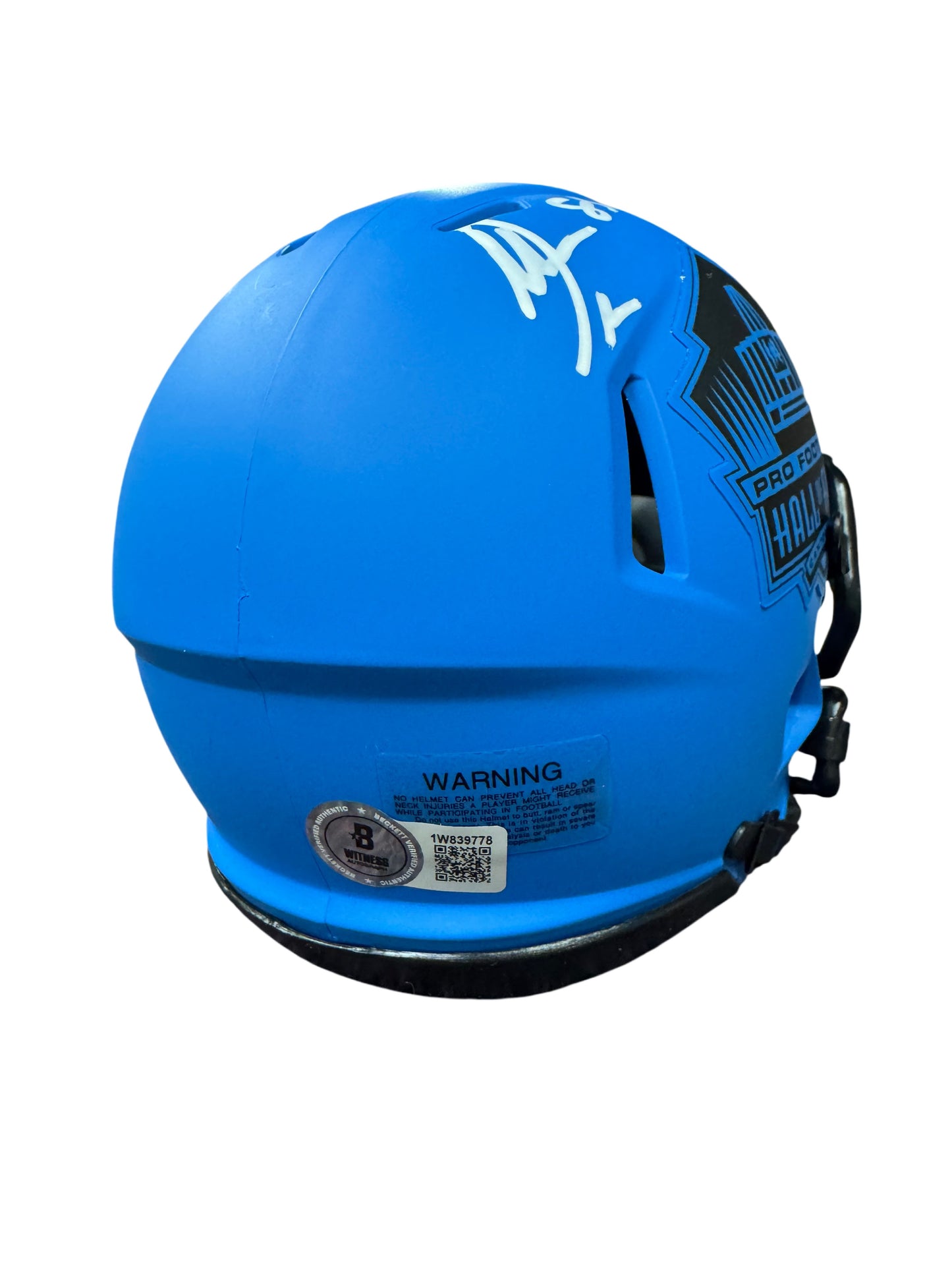 Los Angeles Chargers Antonio Gates Hand Signed Autographed Blue HOF Mini Helmet Beckett COA
