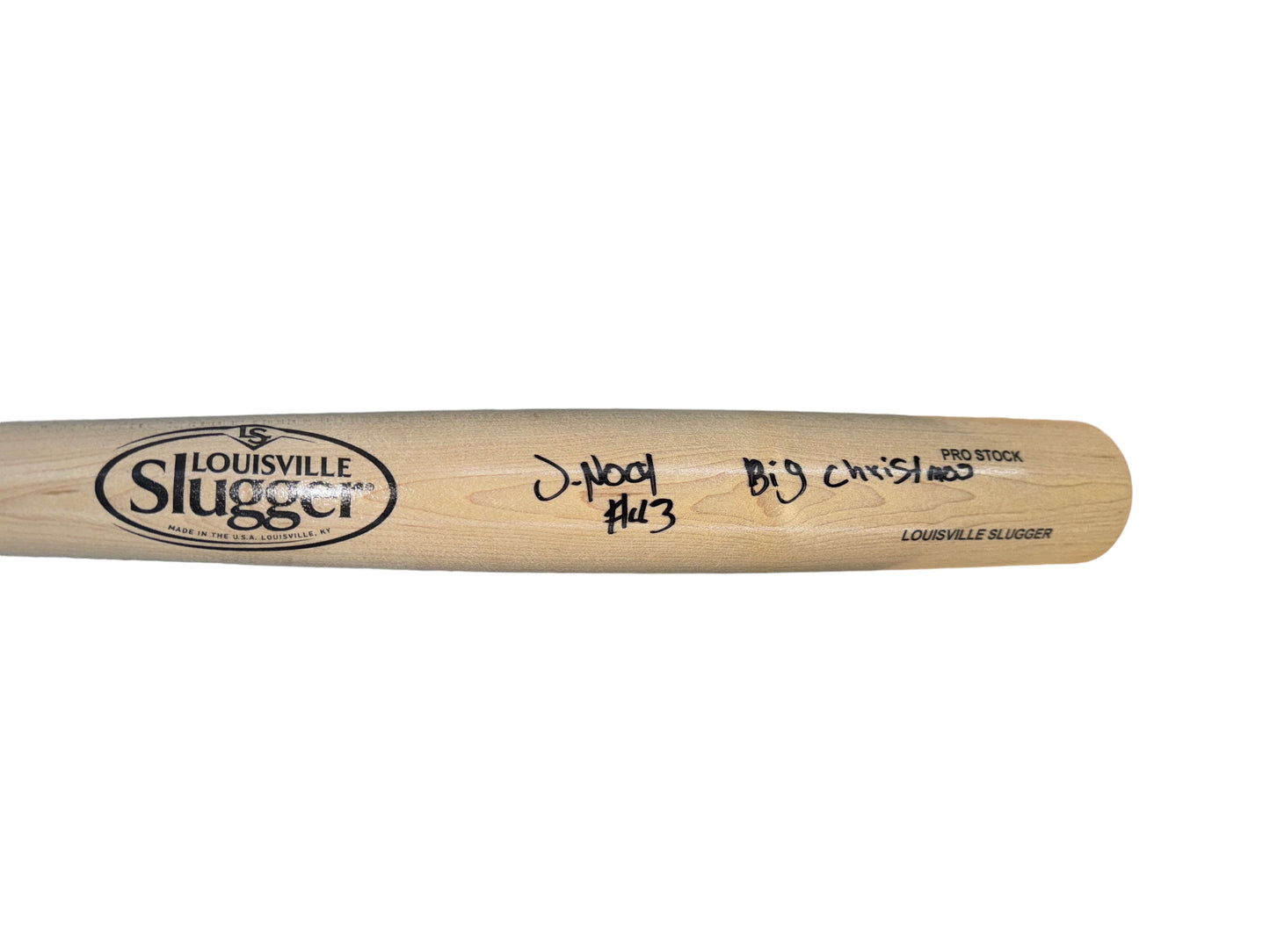 Cleveland Guardians Jhonkensy Noel Hand Signed Autographed with "Big Christmas" Inscription Louisville Slugger Wooden Bat with Five Star COA
