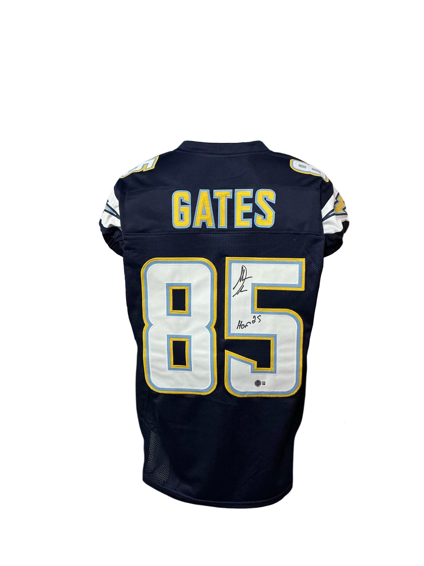 Los Angeles Chargers Antonio Gates Hand Signed Autographed Custom Navy Jersey BECKETT COA