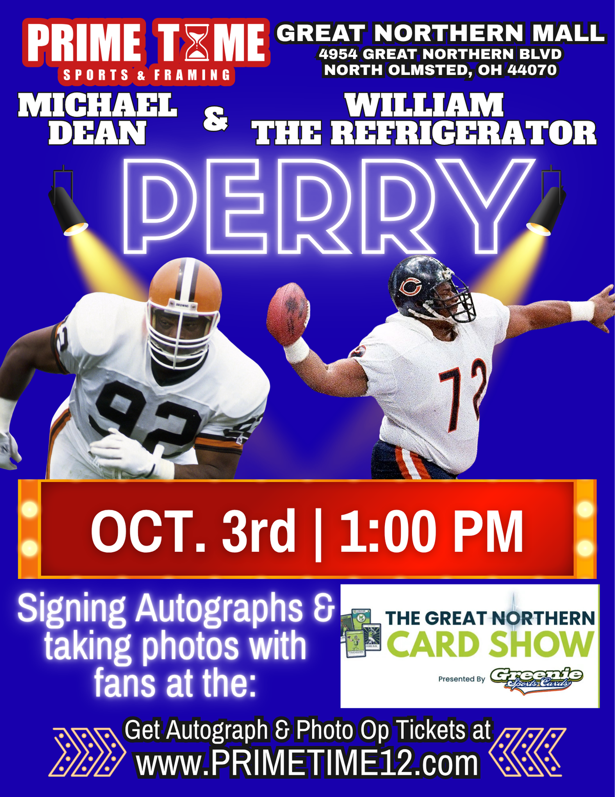 Michael Dean Perry 10/3/26 at Great Northern Mall Pre-Sale ticket for autograph signing add on Inscription (3 WORDS OR LESS) THIS IS NOT FOR AN AUTOGRAPH THIS IS TO HAVE HIM ADD SOMETHING EXTRA TO YOUR AUTOGRAPH