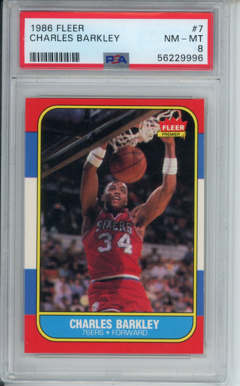 1986 Fleer #7 Charles Barkley PSA 8 NMMT