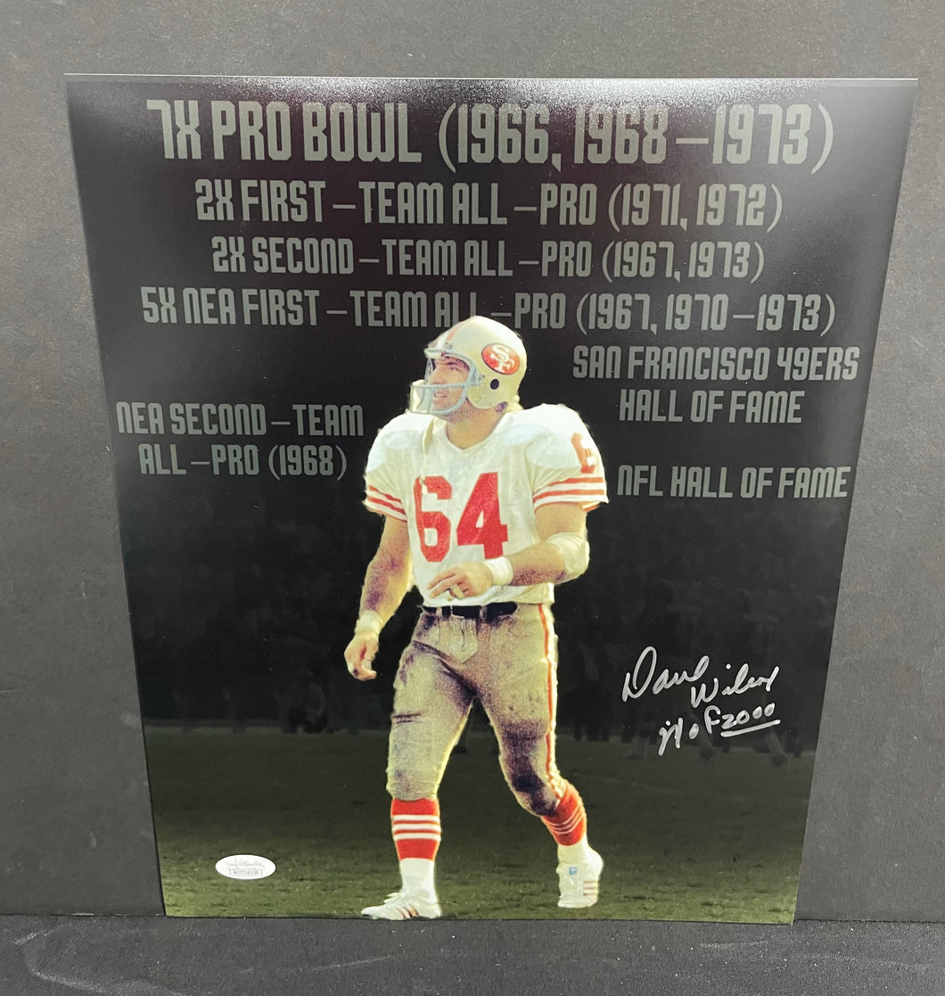 Dave Wilcox San Francisco 49ers Signed 11x14 Stats Photo w/ 