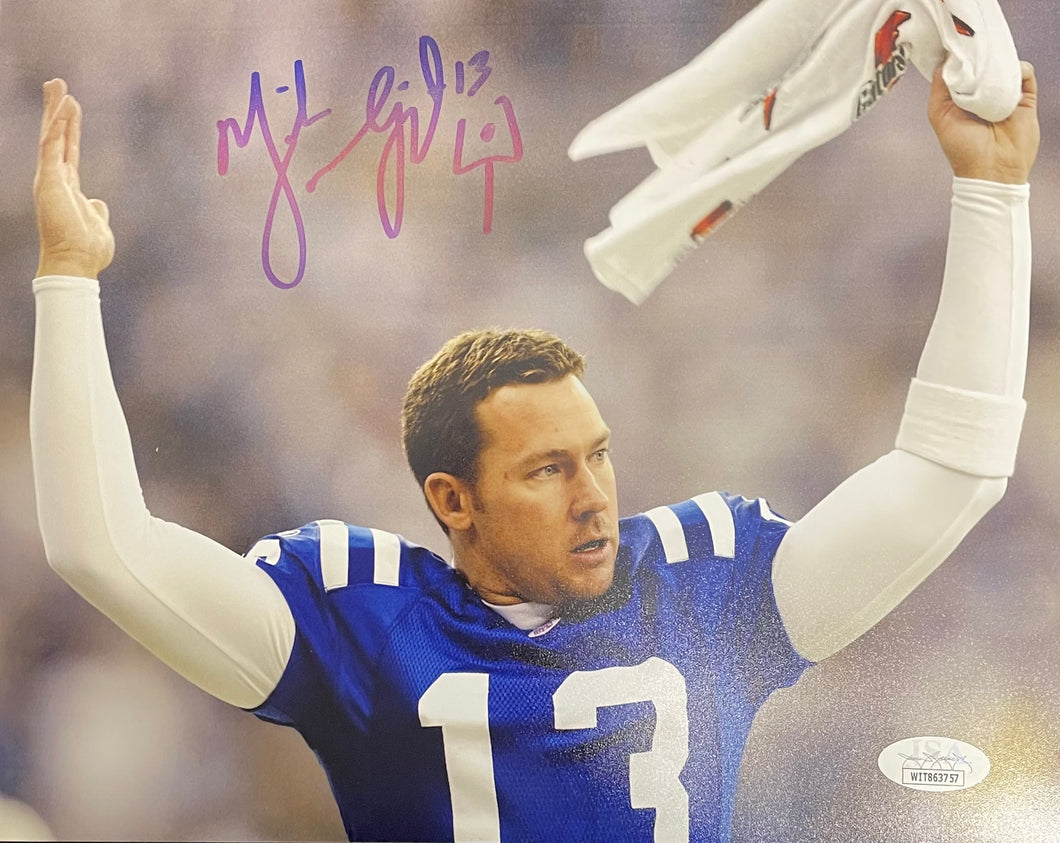 Mike Vanderjagt Indianapolis Colts Signed 16x20 Photo (Arms Up) JSA COA