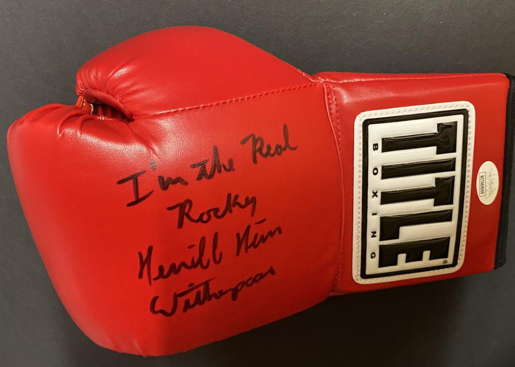Tim Witherspoon left hand boxing glove with inscrip 
