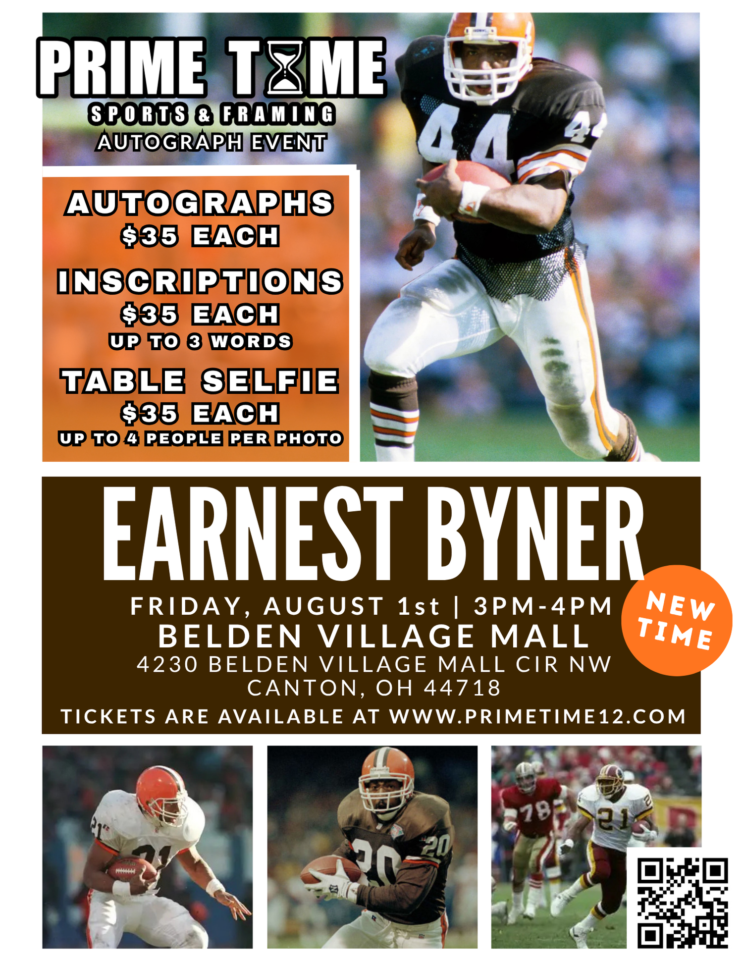 Earnest Byner Autograph Signing Event Pre-Sale