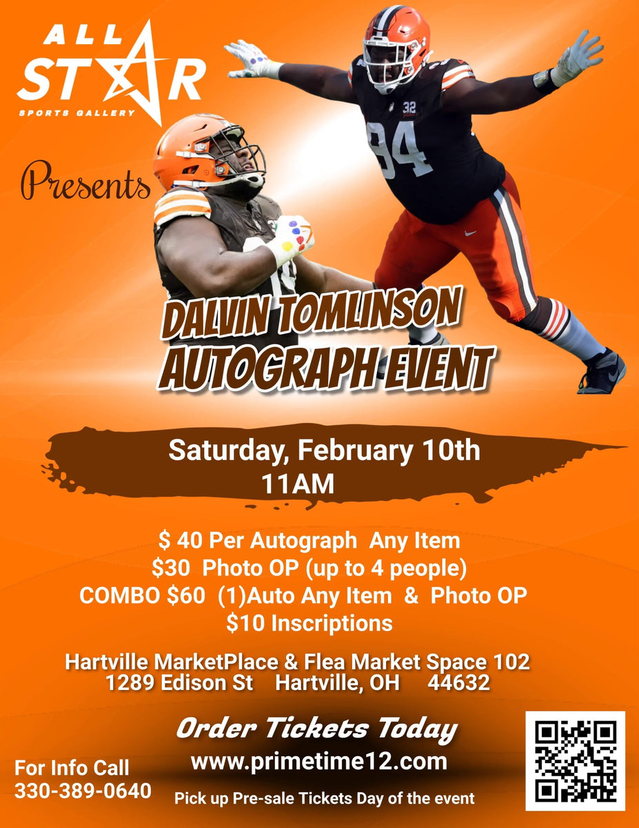 Dalvin Tomlinson Signing Pre-Sale Tickets – Prime Time Sports & Framing