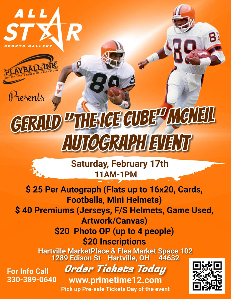 Gerald McNeil Signing Pre-Sale Tickets – Prime Time Sports & Framing