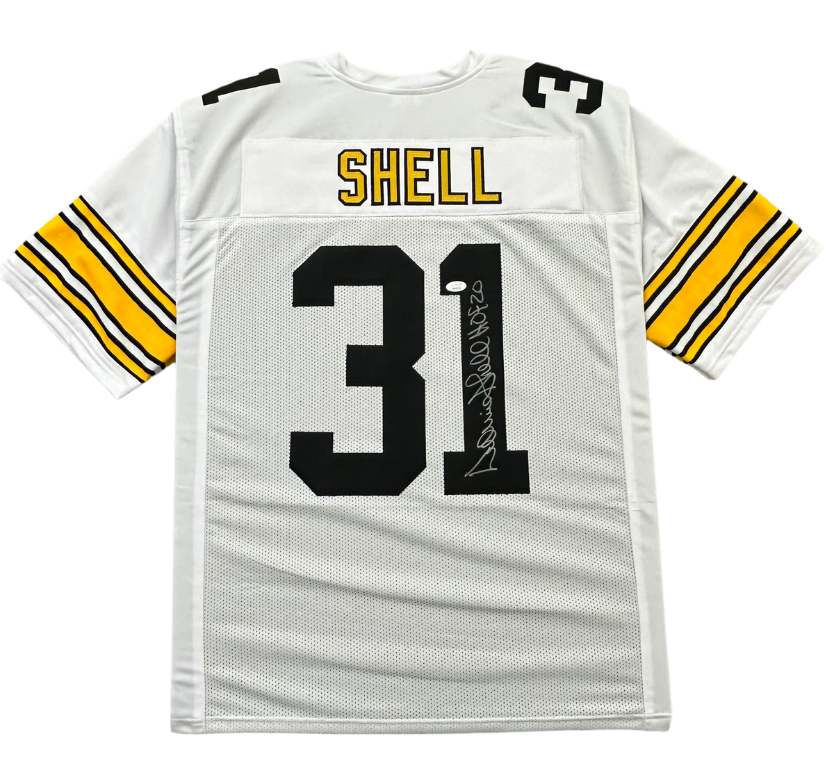 Pittsburgh Steelers Donnie Shell Hand Signed Autographed Custom Jersey HOF 20 Inscription JSA COA