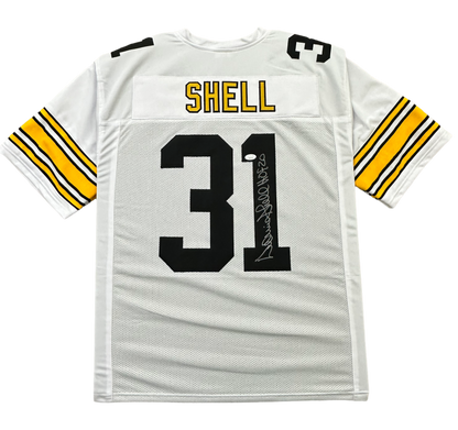 Pittsburgh Steelers Donnie Shell Hand Signed Autographed Custom Jersey HOF 20 Inscription JSA COA