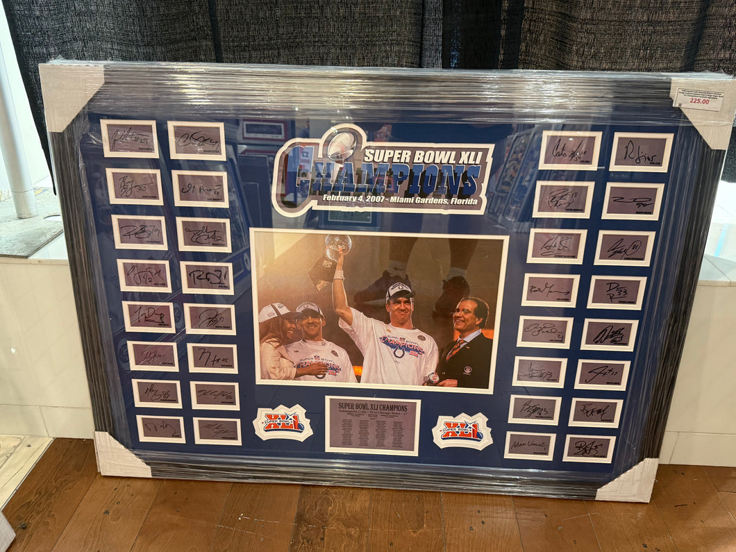 Indianapolis Colts Signed Cuts Signed Autographed 16x20 Photo Custom Framed