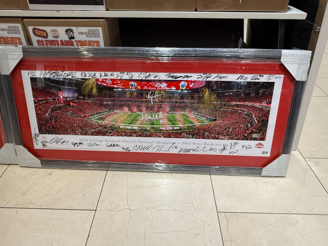 The Ohio State Buckeyes Team Signed Autographed Panoramic Custom Framed COA