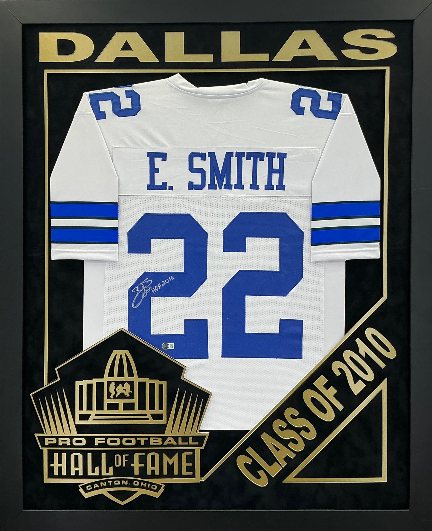 Emmitt Smith - EXCLUSIVE PRO FOOTBALL HALL OF FAME FRAMING XL 3D LOGO WITH DOUBLE SUEDE