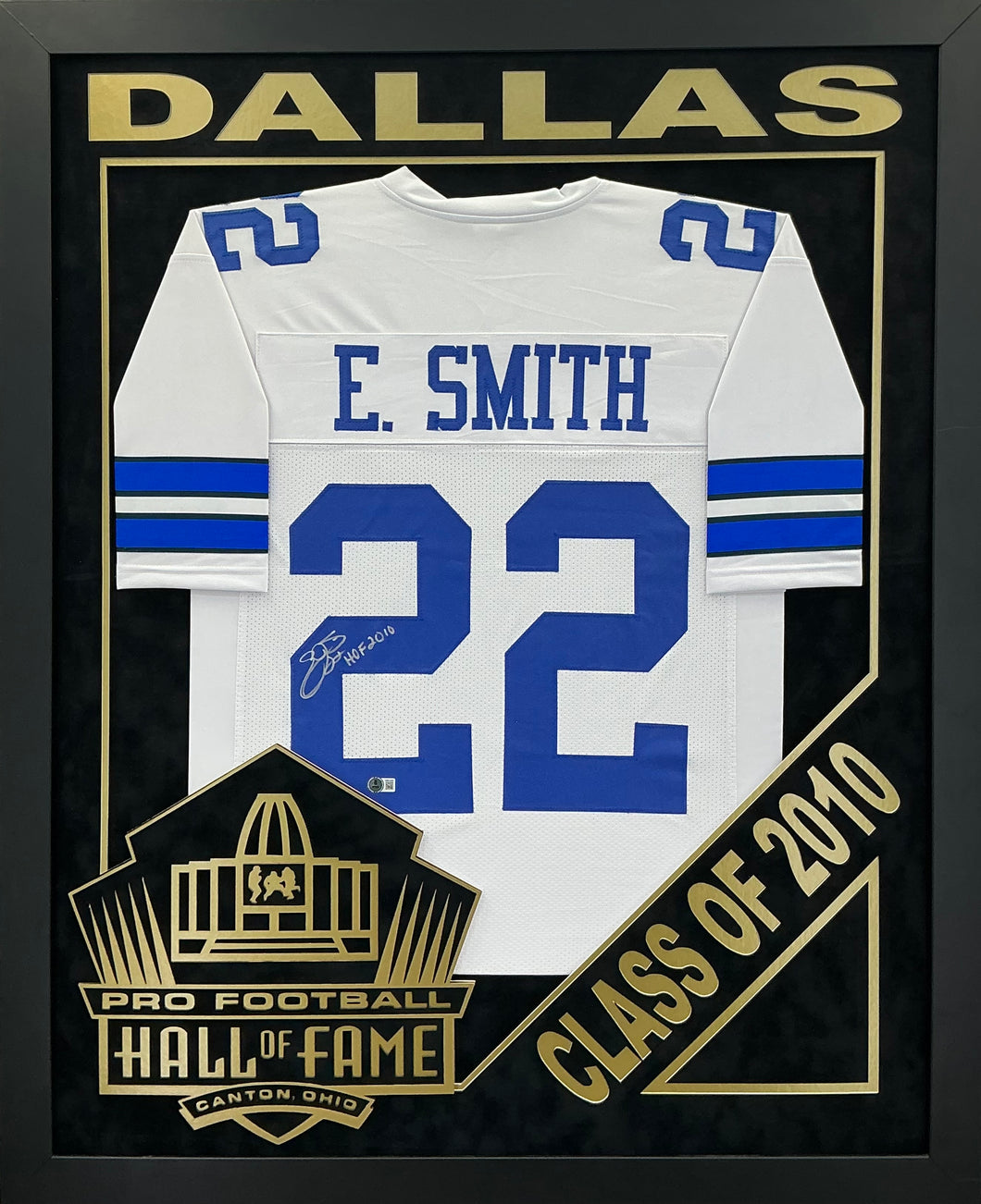 Emmitt Smith - EXCLUSIVE PRO FOOTBALL HALL OF FAME FRAMING XL 3D LOGO WITH DOUBLE SUEDE