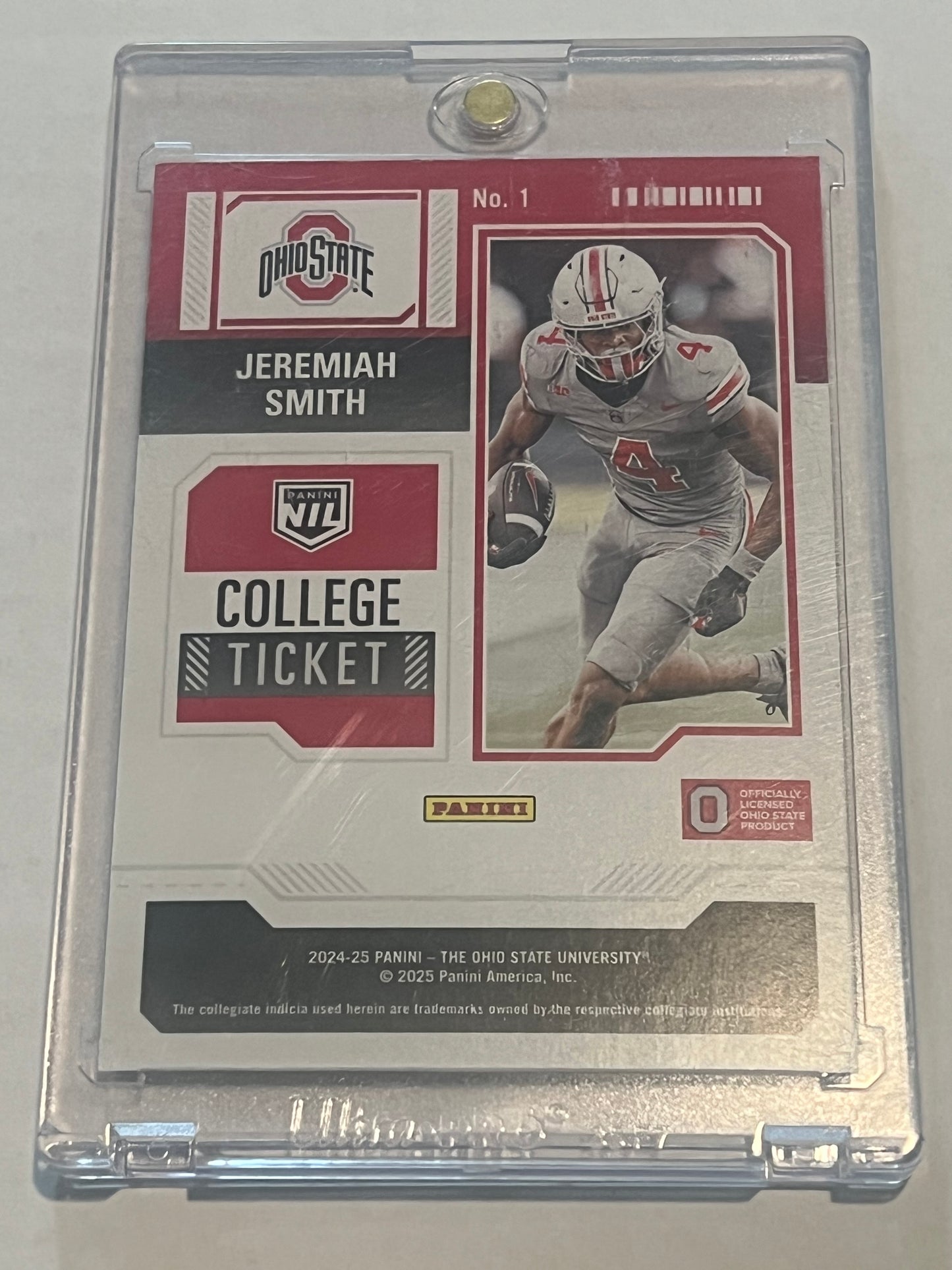 Pre-Sale Jeremiah Smith Hand Signed Autographed 2024-25 The Ohio State University Panini College Contenders Card #1