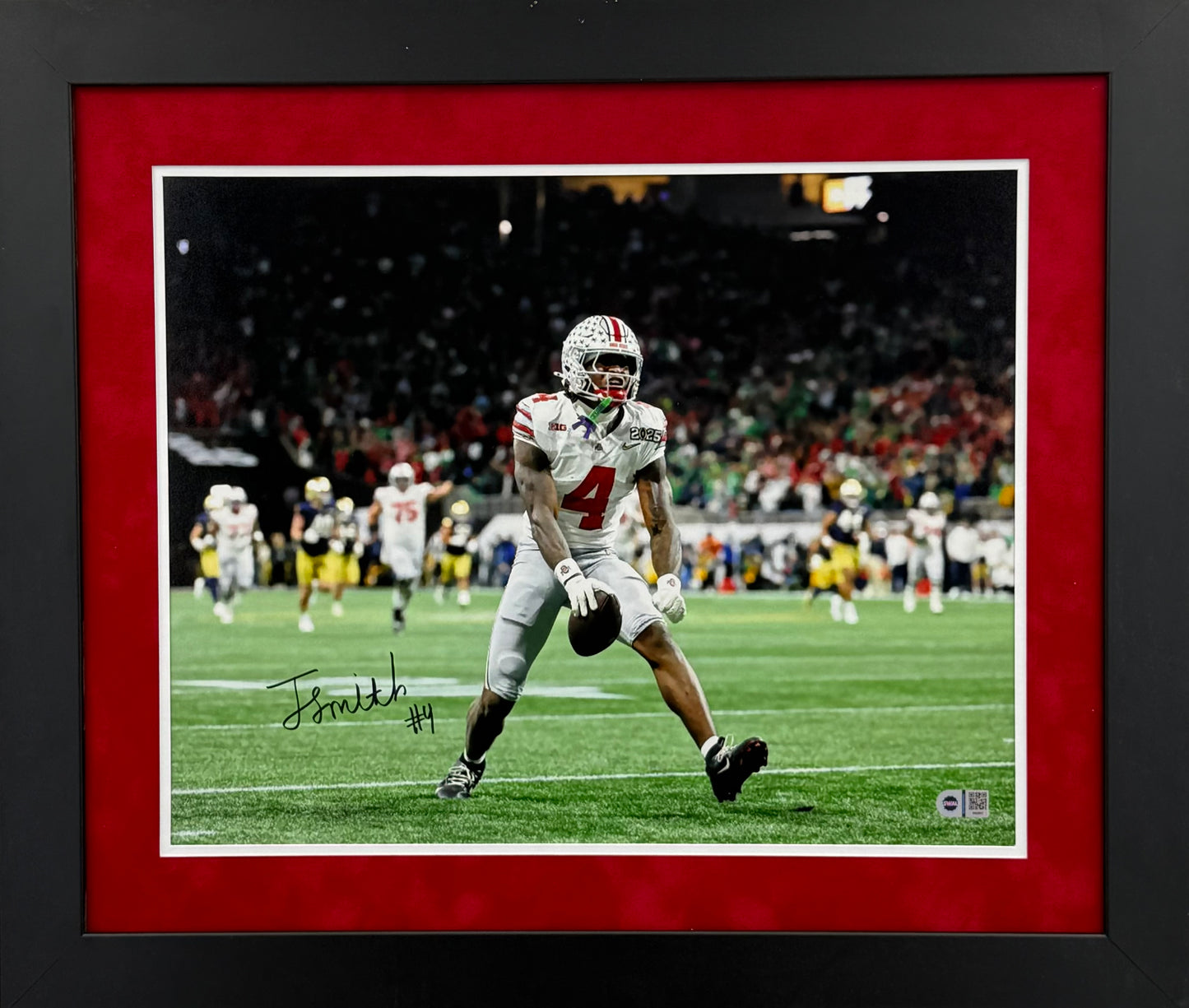 Jeremiah Smith Signed Autographed Ohio State Buckeyes 16x20 Photo Custom Framed Swau COA