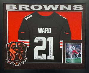 Denzel Ward Signed Autographed Cleveland Browns Authentic Nike Jersey Custom Framed JSA COA