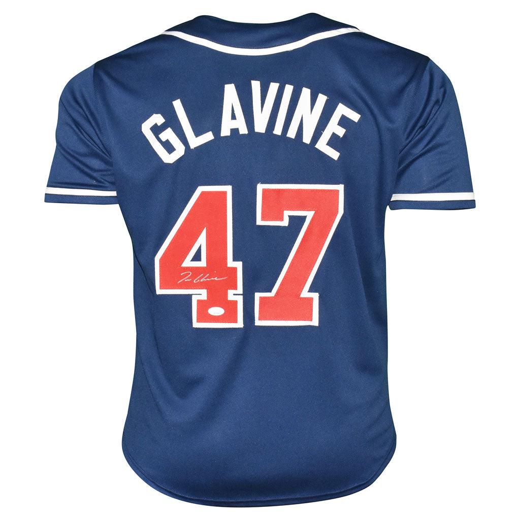 Atlanta Braves Tom Glavin Hand Signed Autographed Custom Blue Jersey JSA COA