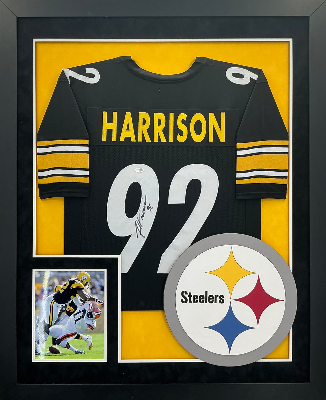 James Harrison Signed Autographed Pittsburgh Steelers Jersey Custom Framed JSA COA