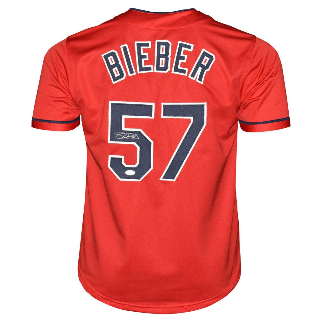 Cleveland Indians Shane Bieber Hand Signed Autographed Red Jersey JSA COA