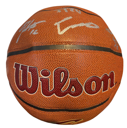 2025 Cleveland Cavaliers Team Signed Basketball Autographed by 4 Cavs including De’Andre Hunter, Isaac Okoro, Jaylon Tyson, & Dean Wade with COA