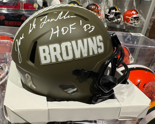 Cleveland Browns Joe Delamielleure Hand Signed Autographed STS mini helmet HOF 03 inscription JSA COA
