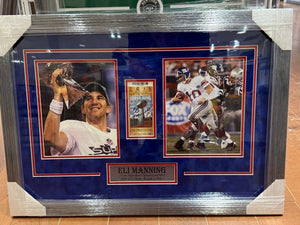 New York Giants Eli Manning Signed Autographed 16x20 Photo Custom Framed Swau COA
