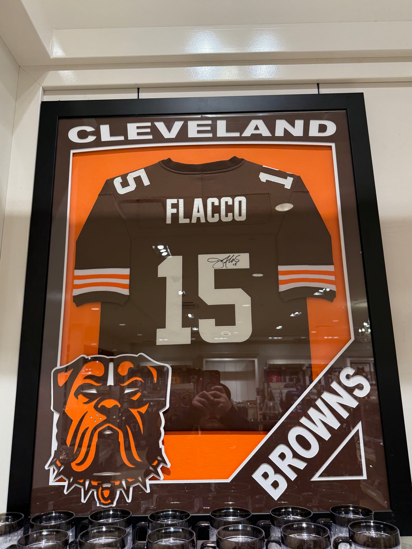 Cleveland Browns Joe Flacco Signed Autographed Jersey Custom Framed COA