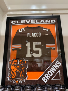 Cleveland Browns Joe Flacco Signed Autographed Jersey Custom Framed COA