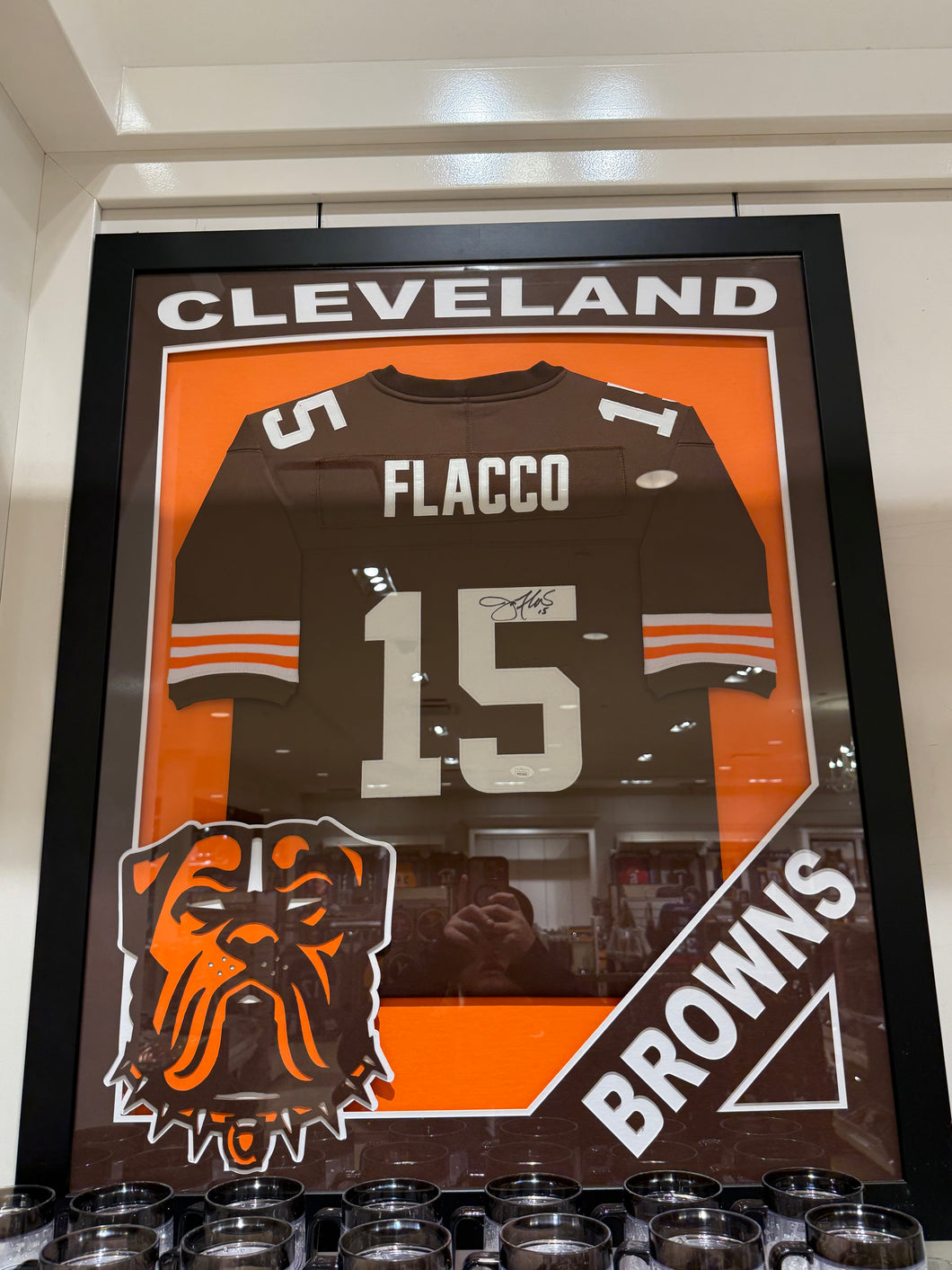 Cleveland Browns Joe Flacco Signed Autographed Jersey Custom Framed COA
