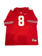 Load image into Gallery viewer, Arvell Reese Signed Autographed Ohio State Buckeyes Red Jersey Prime Time Witness COA