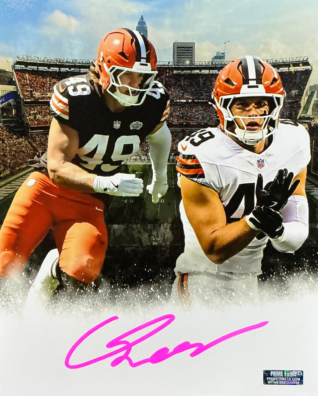 Carson Schwesinger Signed Autographed Cleveland Browns 8x10 Photo Coa