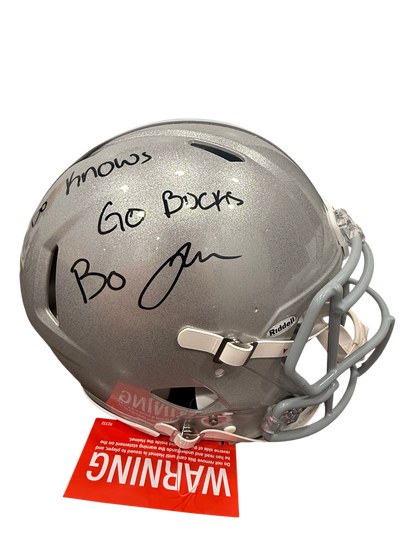 Bo Jackson Signed Autographed Ohio State Authentic Full Size Helmet With Inscription THESE ARE EXTREMELY RARE Prime Time Witness COA