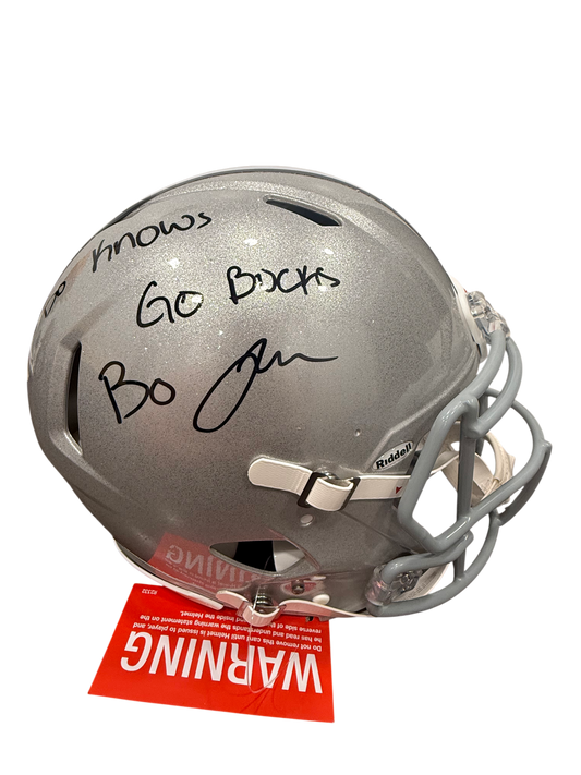 Bo Jackson Signed Autographed Ohio State Authentic Full Size Helmet With Inscription THESE ARE EXTREMELY RARE Prime Time Witness COA