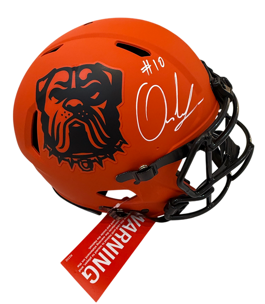 Quinshon Judkins Signed Autographed Cleveland Browns Authentic Rave Speed Helmet Beckett COA