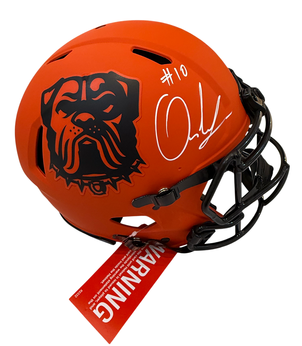 Quinshon Judkins Signed Autographed Cleveland Browns Authentic Rave Speed Helmet Beckett COA