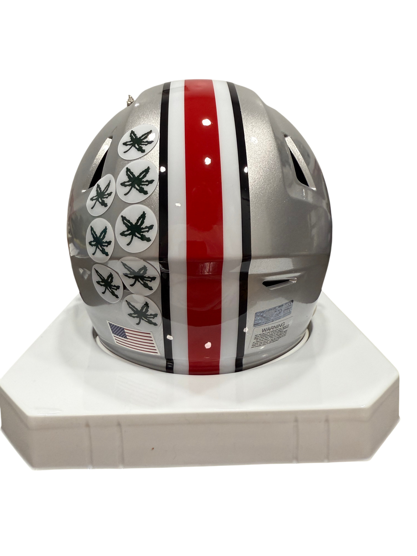 Arvell Reese Signed Autographed Ohio State Buckeyes Silver Mid Size Helmet Prime Time Witness Coa