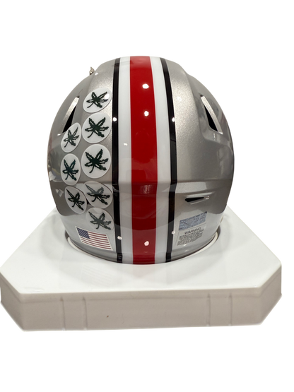 Arvell Reese Signed Autographed Ohio State Buckeyes Silver Mid Size Helmet Prime Time Witness Coa