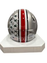 Load image into Gallery viewer, Arvell Reese Signed Autographed Ohio State Buckeyes Silver Mid Size Helmet Prime Time Witness Coa